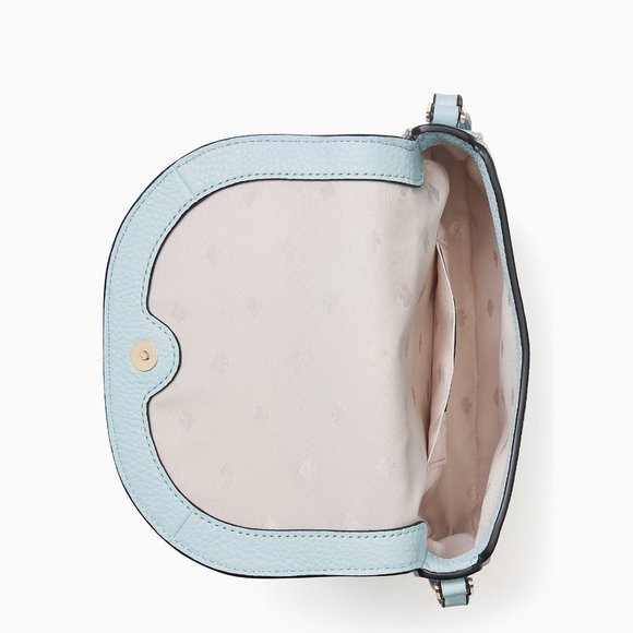 New Kate Spade Leila mini flap crossbody Leather Frosty Sky - Picture 4 of 5